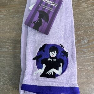 Purple Hand Towels with Gothic Design Wednesday Adam’s look alike Adam’s family